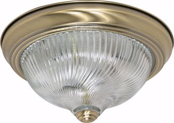 Picture of NUVO Lighting 60/229 2 Light - 11" - Flush Mount - Clear Swirl Glass