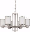 Picture of NUVO Lighting 60/2853 Odeon - 6 Light (convertible up/down) Chandelier with Satin White Glass