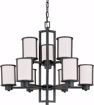 Picture of NUVO Lighting 60/2979 Odeon - 6 + 3 Light Chandelier with Satin White Glass