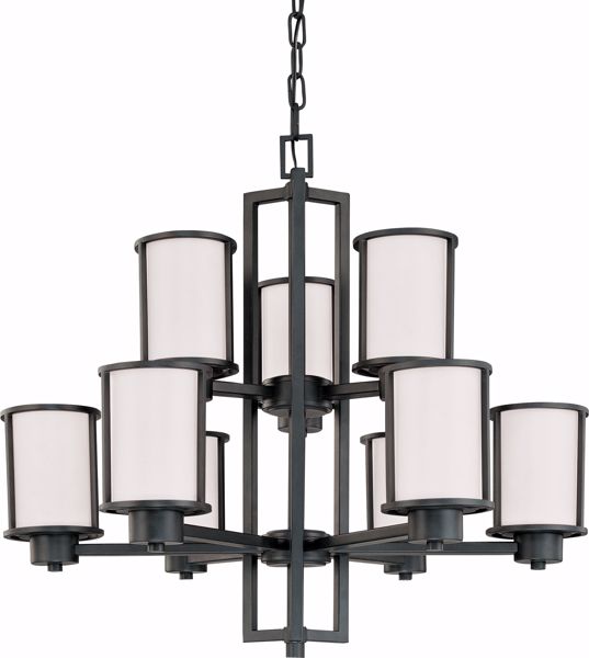 Picture of NUVO Lighting 60/2979 Odeon - 6 + 3 Light Chandelier with Satin White Glass