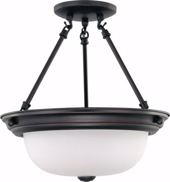 Picture of NUVO Lighting 60/3149 2 Light 13" Semi-Flush with Frosted White Glass