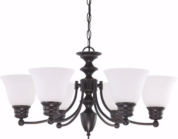 Picture of NUVO Lighting 60/3169 Empire - 6 Light 26" Chandelier with Frosted White Glass