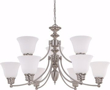 Picture of NUVO Lighting 60/3256 Empire - 9 Light 32" Chandelier with Frosted White Glass