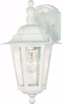 Picture of NUVO Lighting 60/3473 Cornerstone - 1 Light - 13" - Wall Lantern - Arm Down with Clear Seed Glass; Color retail packaging