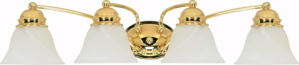 Picture of NUVO Lighting 60/351 Empire - 4 Light - 29" - Vanity - with Alabaster Glass Bell Shades