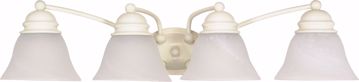 Picture of NUVO Lighting 60/355 Empire - 4 Light - 29" - Vanity - with Alabaster Glass Bell Shades