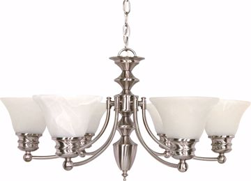 Picture of NUVO Lighting 60/356 Empire - 6 Light - 26" - Chandelier - with Alabaster Glass Bell Shades