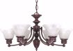 Picture of NUVO Lighting 60/358 Empire - 6 Light - 26" - Chandelier - with Alabaster Glass Bell Shades