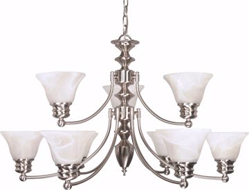 Picture of NUVO Lighting 60/360 Empire - 9 Light - 32" - Chandelier - with Alabaster Glass Bell Shades; 2 Tier