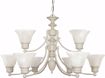 Picture of NUVO Lighting 60/363 Empire - 9 Light - 32" - Chandelier - with Alabaster Glass Bell Shades; 2 Tier