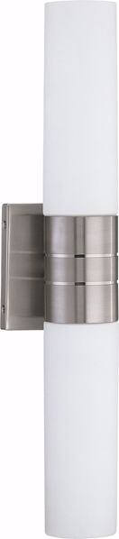 Picture of NUVO Lighting 60/3955 Link ES - 2 Light (Vertical) Tube Wall Sconce with White Glass - (2) 13w GU24 Lamps Included