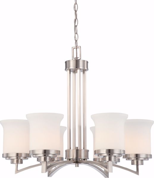 Picture of NUVO Lighting 60/4105 Harmony - 6 Light Chandelier with Satin White Glass