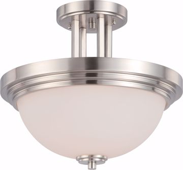 Picture of NUVO Lighting 60/4107 Harmony - 2 Light Semi Flush Fixture with Satin White Glass