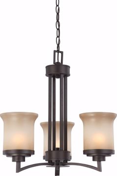 Picture of NUVO Lighting 60/4124 Harmony - 3 Light Chandelier with Saffron Glass
