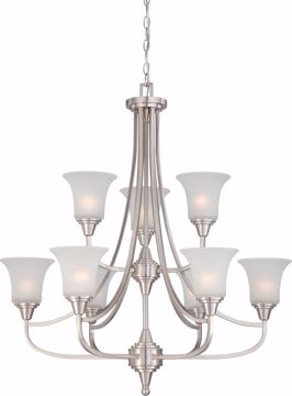 Picture of NUVO Lighting 60/4149 Surrey - 9 Light Two Tier Chandelier with Frosted Glass