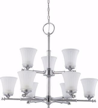 Picture of NUVO Lighting 60/4269 Teller - 9 Light Two Tier Chandelier with Frosted Etched Glass