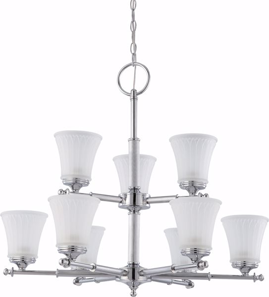 Picture of NUVO Lighting 60/4269 Teller - 9 Light Two Tier Chandelier with Frosted Etched Glass