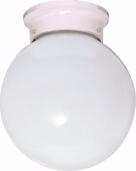 Picture of NUVO Lighting 60/430 1 Light CFL - 6" - Flush Mount - White Ball - (1) 13W GU24 Lamps Included