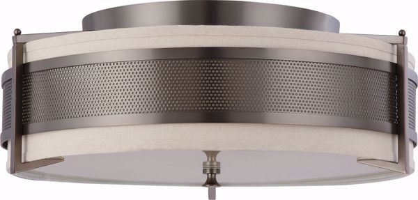 Picture of NUVO Lighting 60/4437 Diesel - 4 Light Large Flush with Khaki Fabric Shade