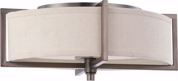 Picture of NUVO Lighting 60/4458 Portia - 2 Light Oval Flush with Khaki Fabric Shade - (2) 13w GU24 Lamps Included