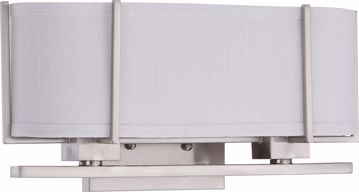 Picture of NUVO Lighting 60/4464 Portia - 2 Light Vanity with Slate Gray Fabric Shades - (2) 13w GU24 Lamps Included