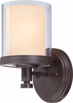 Picture of NUVO Lighting 60/4541 Decker - 1 Light Vanity Fixture with Clear & Cream Glass