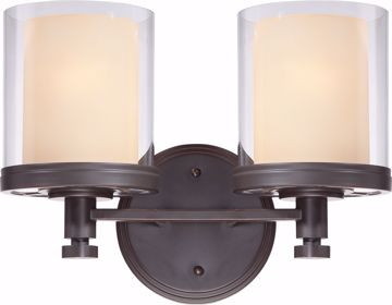 Picture of NUVO Lighting 60/4542 Decker - 2 Light Vanity Fixture with Clear & Cream Glass