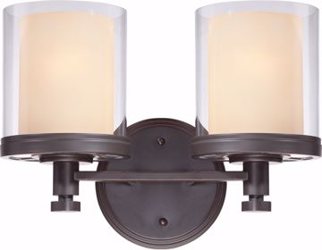 Picture of NUVO Lighting 60/4542 Decker - 2 Light Vanity Fixture with Clear & Cream Glass