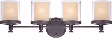 Picture of NUVO Lighting 60/4544 Decker - 4 Light Vanity Fixture with Clear & Cream Glass