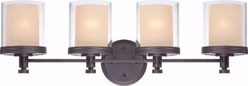 Picture of NUVO Lighting 60/4544 Decker - 4 Light Vanity Fixture with Clear & Cream Glass