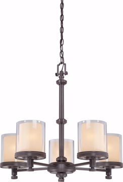 Picture of NUVO Lighting 60/4545 Decker - 5 Light Chandelier with Clear & Cream Glass
