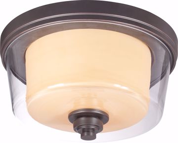 Picture of NUVO Lighting 60/4551 Decker - 2 Light Medium Flush Fixture with Clear & Cream Glass