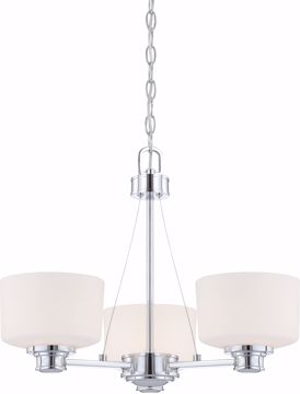 Picture of NUVO Lighting 60/4587 Soho - 3 Light Chandelier with Satin White Glass
