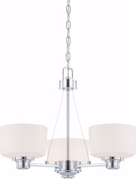 Picture of NUVO Lighting 60/4587 Soho - 3 Light Chandelier with Satin White Glass