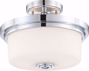 Picture of NUVO Lighting 60/4593 Soho - 2 Light Semi Flush Fixture with Satin White Glass