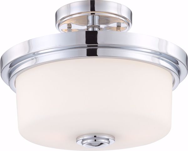 Picture of NUVO Lighting 60/4593 Soho - 2 Light Semi Flush Fixture with Satin White Glass