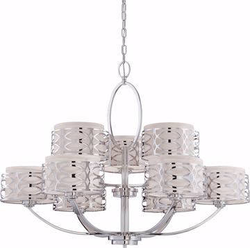 Picture of NUVO Lighting 60/4630 Harlow - 9 Light Chandelier with Slate Gray Fabric Shades