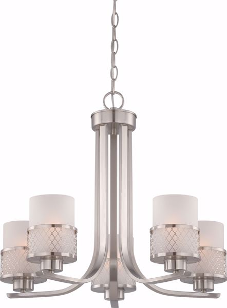 Picture of NUVO Lighting 60/4685 Fusion - 5 Light Chandelier with Frosted Glass