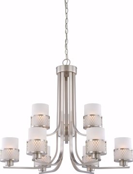 Picture of NUVO Lighting 60/4689 Fusion - 9 Light Chandelier with Frosted Glass