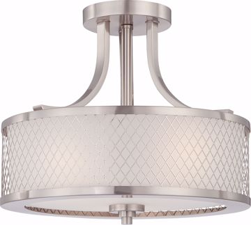 Picture of NUVO Lighting 60/4692 Fusion - 3 Light Semi Flush Fixture with Frosted Glass