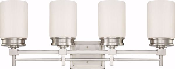 Picture of NUVO Lighting 60/4704 Wright - 4 Light Vanity Fixture with Satin White Glass