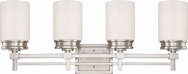 Picture of NUVO Lighting 60/4704 Wright - 4 Light Vanity Fixture with Satin White Glass