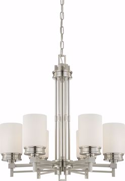 Picture of NUVO Lighting 60/4705 Wright - 6 Light Chandelier with Satin White Glass