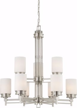 Picture of NUVO Lighting 60/4709 Wright - 9 Light Chandelier with Satin White Glass