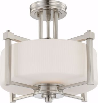 Picture of NUVO Lighting 60/4713 Wright - 2 Light Semi Flush Fixture with Satin White Glass