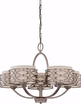 Picture of NUVO Lighting 60/4725 Harlow - 5 Light Chandelier with Khaki Fabric Shades
