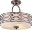 Picture of NUVO Lighting 60/4729 Harlow - 3 Light Semi Flush Fixture with Khaki Fabric Shade