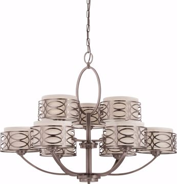 Picture of NUVO Lighting 60/4730 Harlow - 9 Light Chandelier with Khaki Fabric Shades