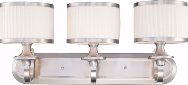 Picture of NUVO Lighting 60/4733 Candice - 3 Light Vanity Fixture with Pleated White Shades