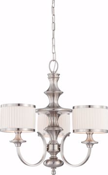 Picture of NUVO Lighting 60/4734 Candice - 3 Light Chandelier with Pleated White Shades